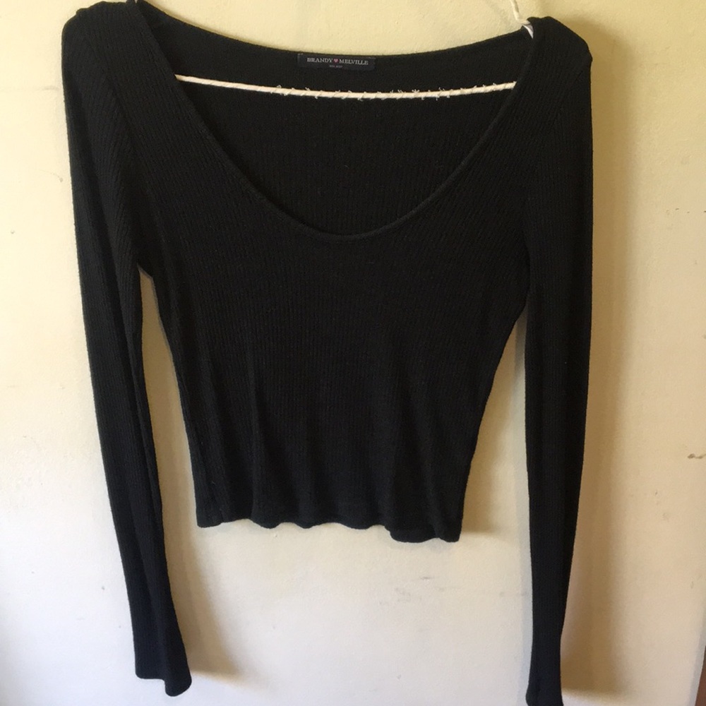 Brandy Melville charcoal long sleeve tight shirt